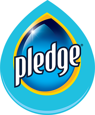 A blue Pledge logo.